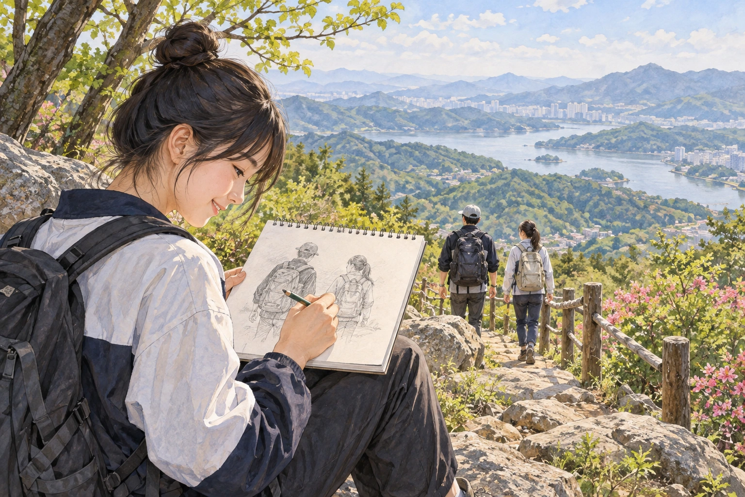 두 사람의 역할을 비교하는 학생