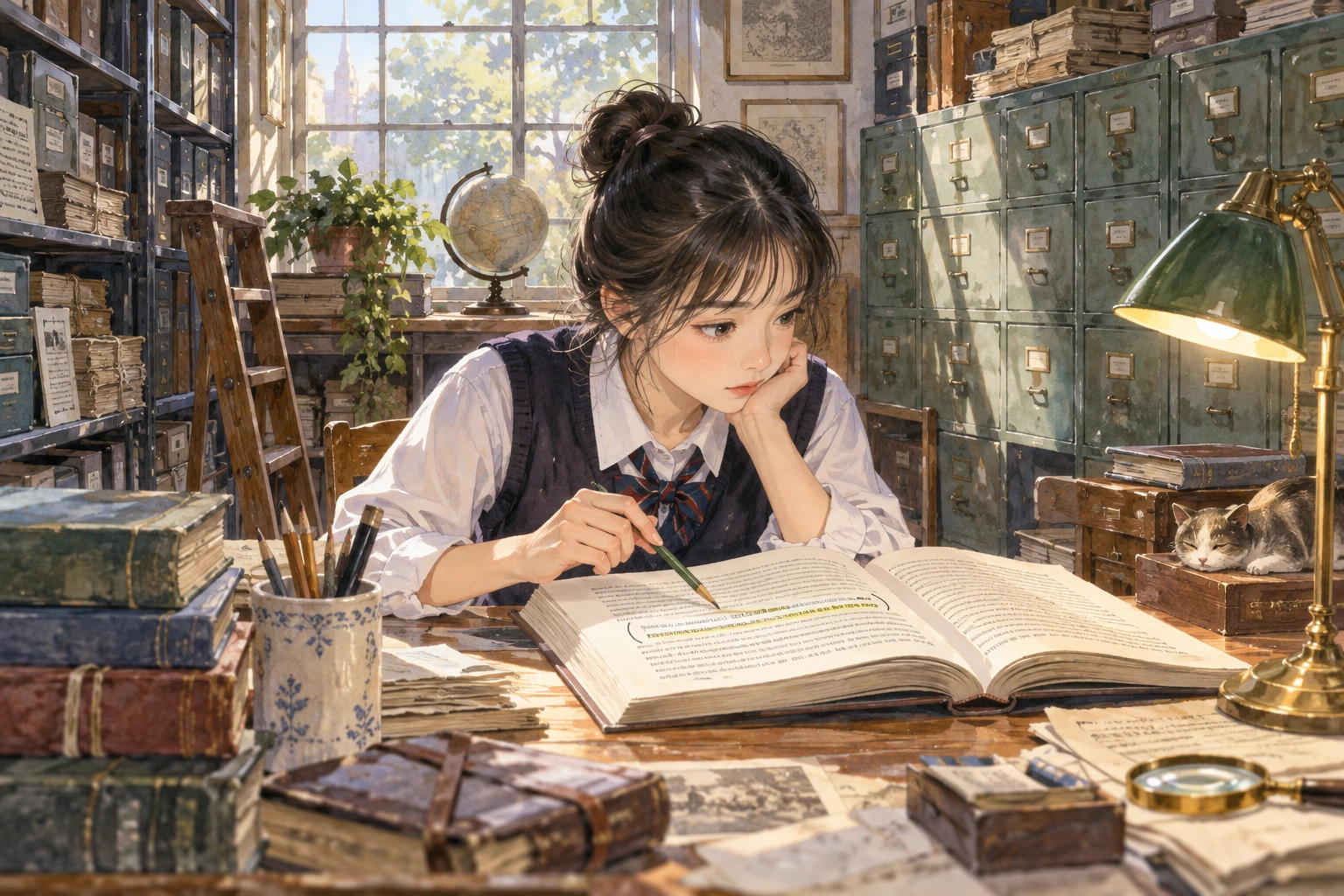 관계절을 읽는 학생