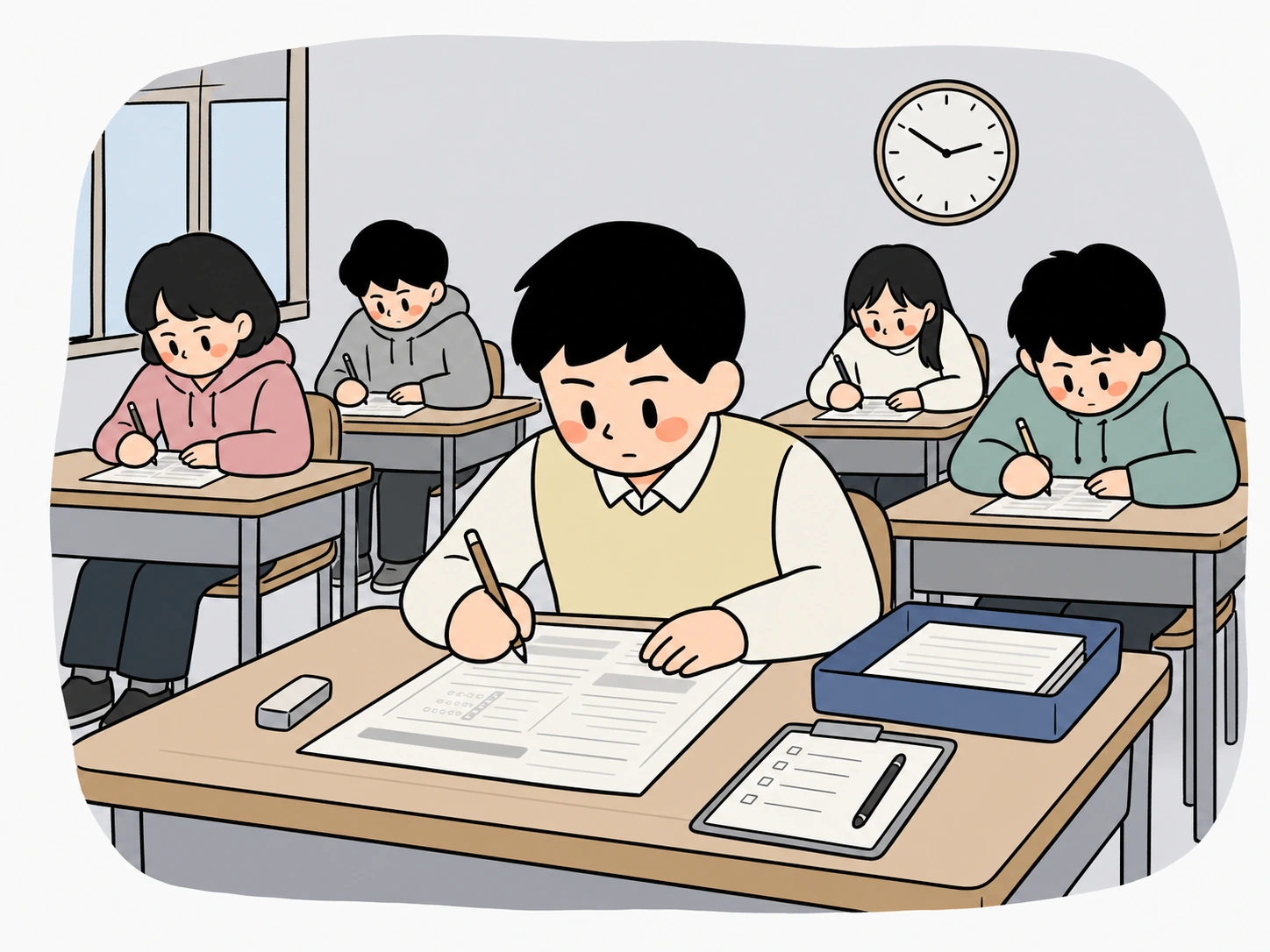 시계가 있는 모의시험 환경에서 검토 순서를 연습합니다.