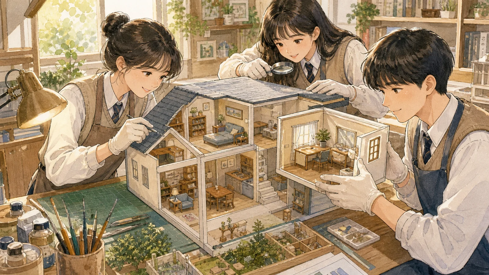 인형의 집처럼 문장을 층별로 분해하는 학생