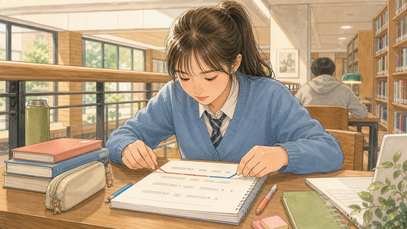 기차 모형의 칸을 문장 어순대로 배열하는 학생