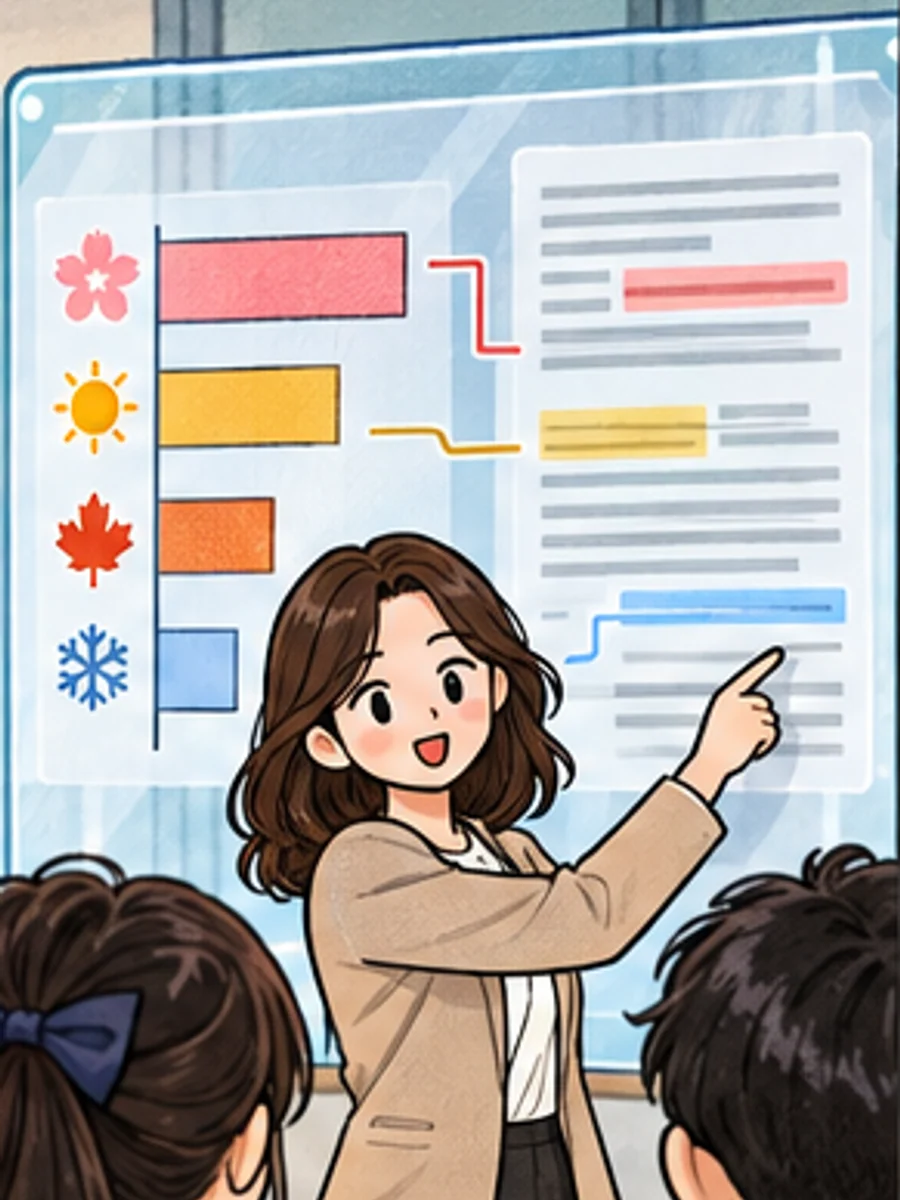 본문 문장과 표 칸을 양방향으로 대조합니다