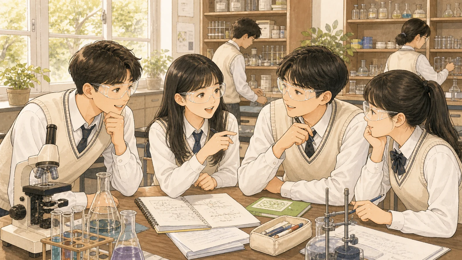 실험실 보고서에서 행위자를 추적하는 학생