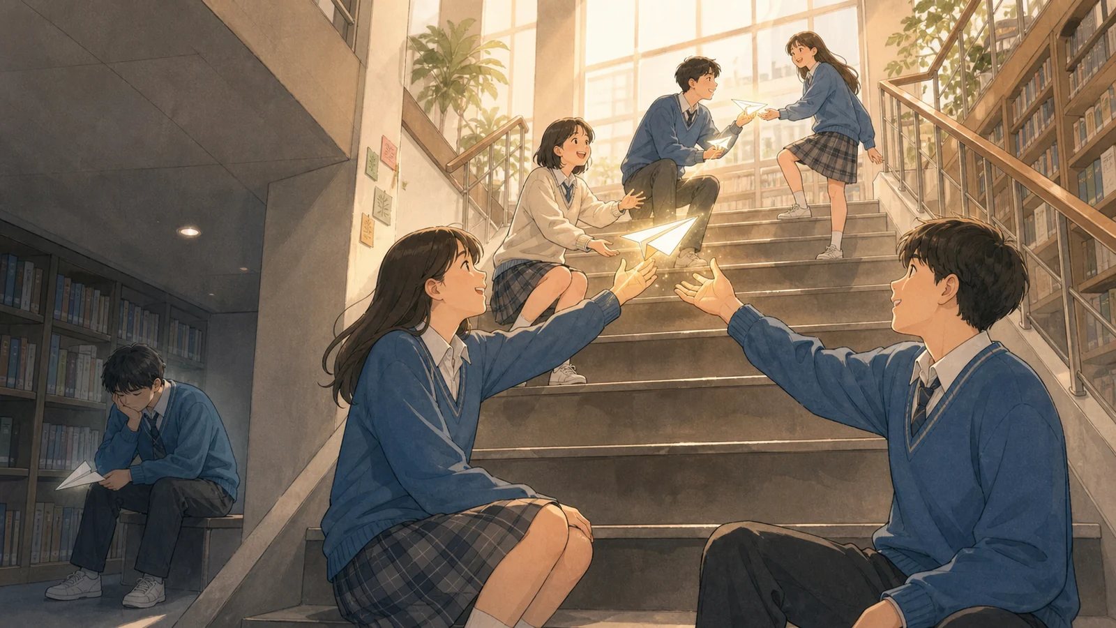 유리병 안의 작은 불꽃과 도시의 연결망을 비교하는 학생