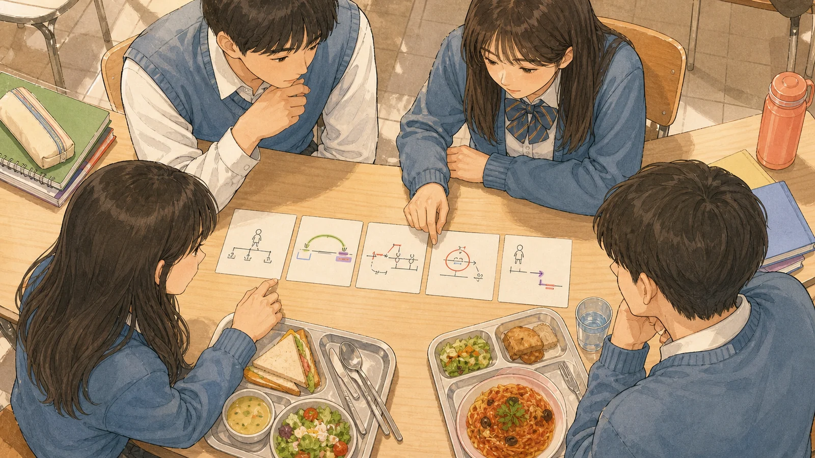 온실에서 다른 조건의 작은 불꽃을 실험하는 학생
