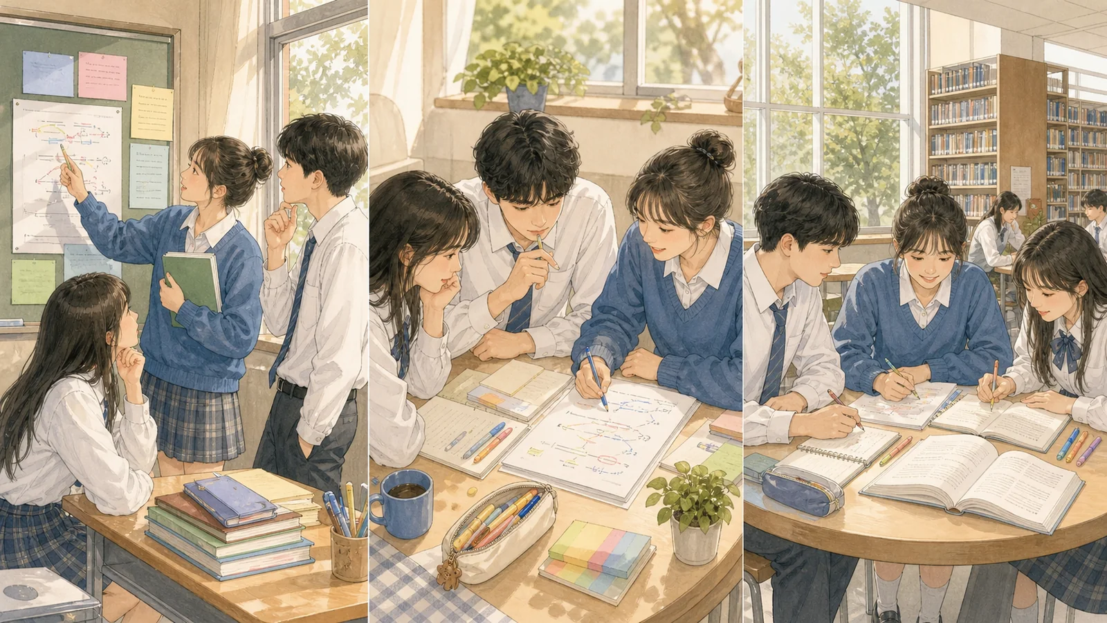 세 단계 환경 판정을 보여주는 사진박스