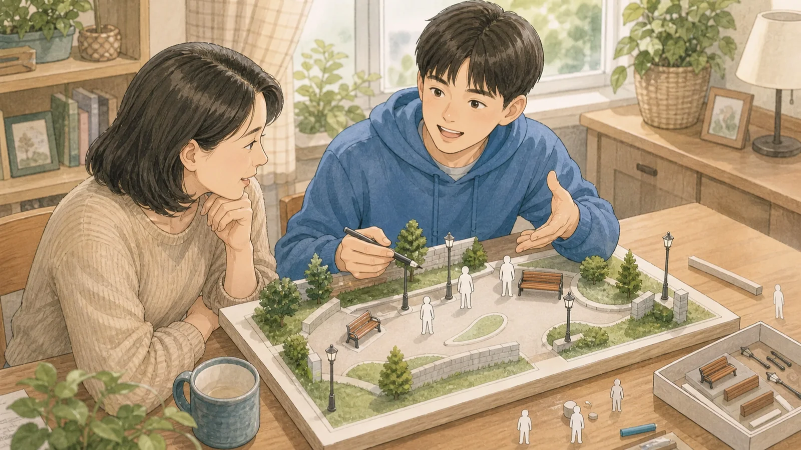 무대 배경 변화로 행동이 달라지는 연극