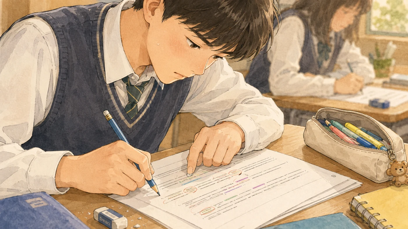 원래 표현과 수정 표현을 짝지어 쓰는 손
