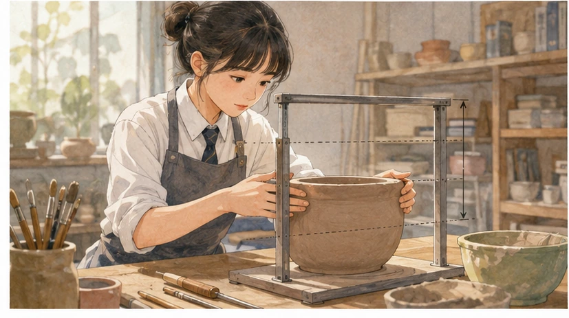 문장 길이를 재는 도예 공방