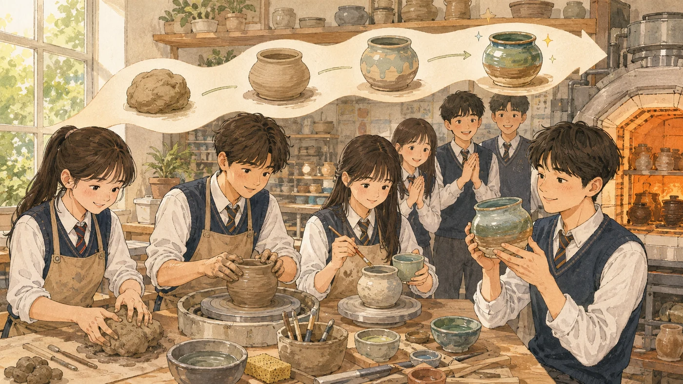 점토에서 완성품까지 만드는 공방