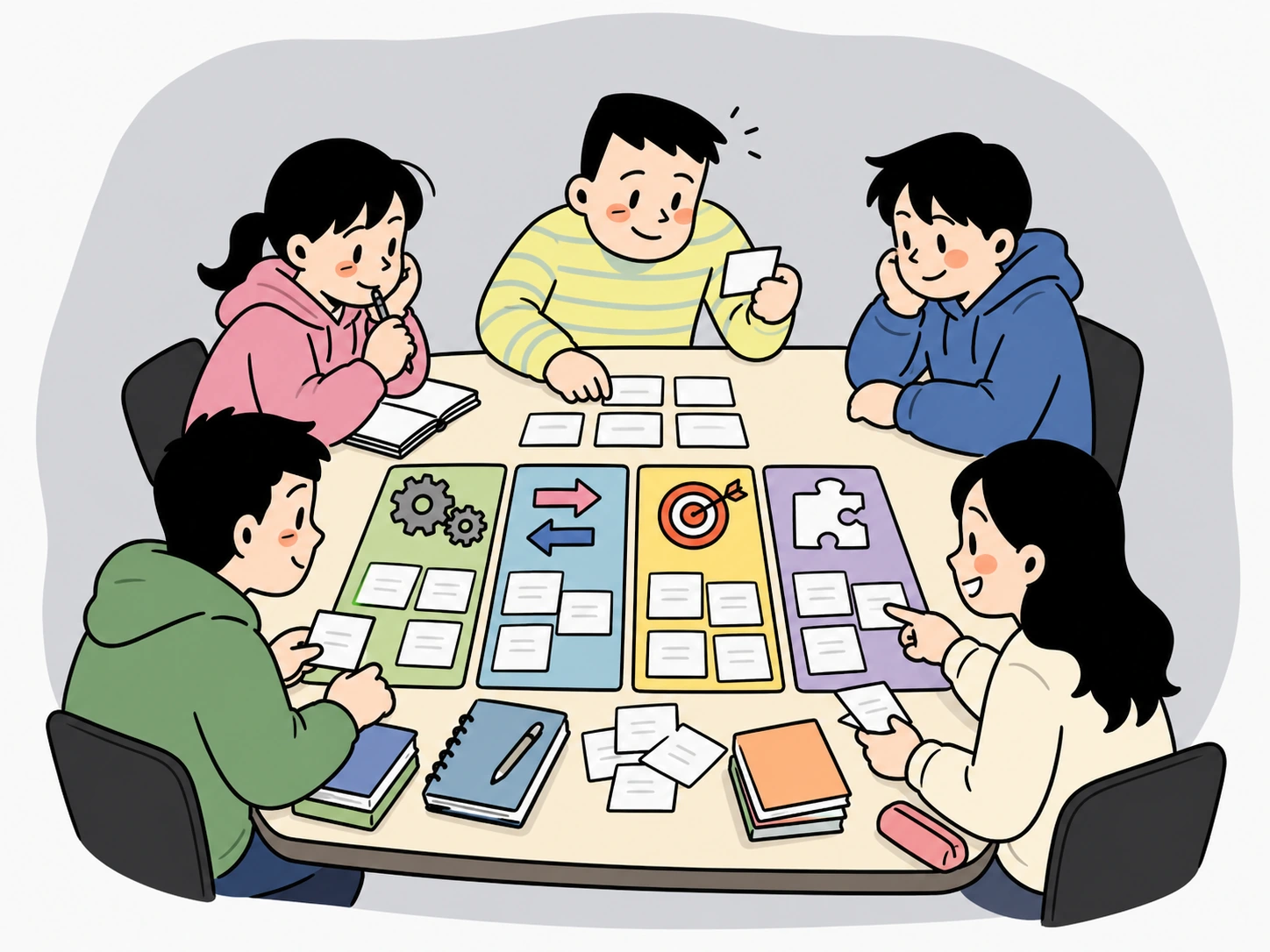 시험지의 한 줄을 정확히 찾아 형광펜으로 표시합니다.