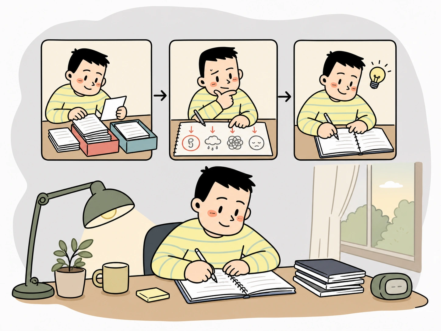 한 주 오답을 닫고 다음 주 행동을 정하는 마무리입니다.