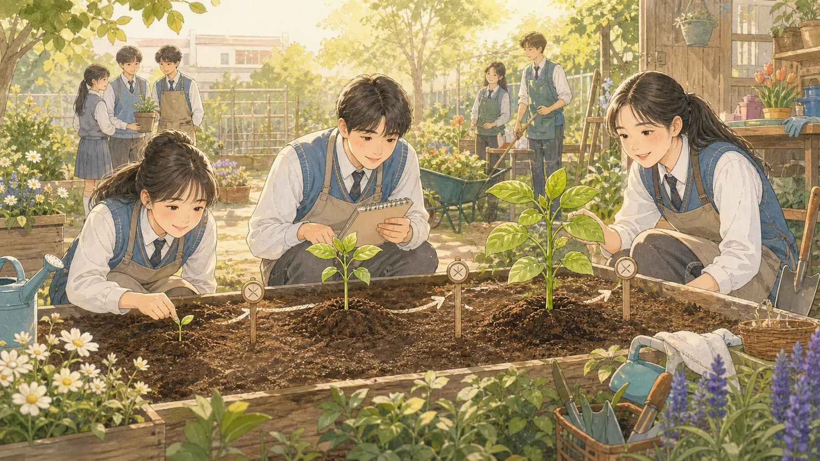 정원 체크포인트를 다른 날 다시 지나는 학생